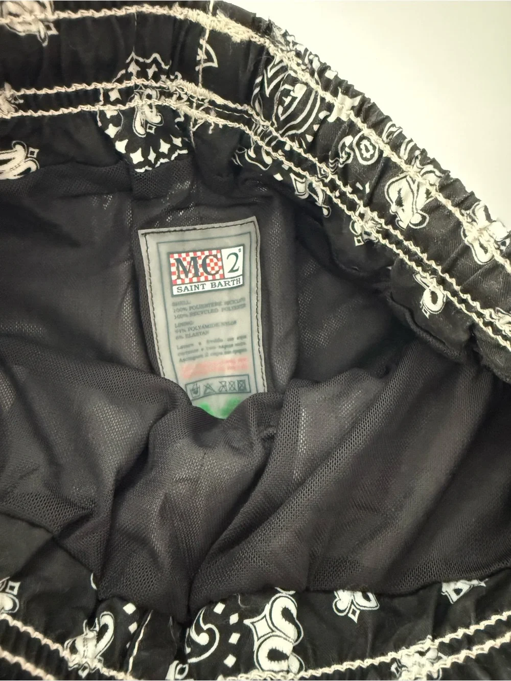 MC2 SAINT BAR CAPRESE JR SWIM SHORTS WITH BLACK BANDANA PRINT